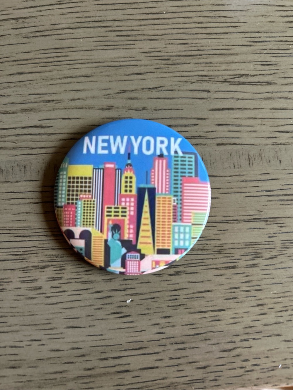 Blue New York City bottom, it can also be attached to your hand bag( pack of 12)